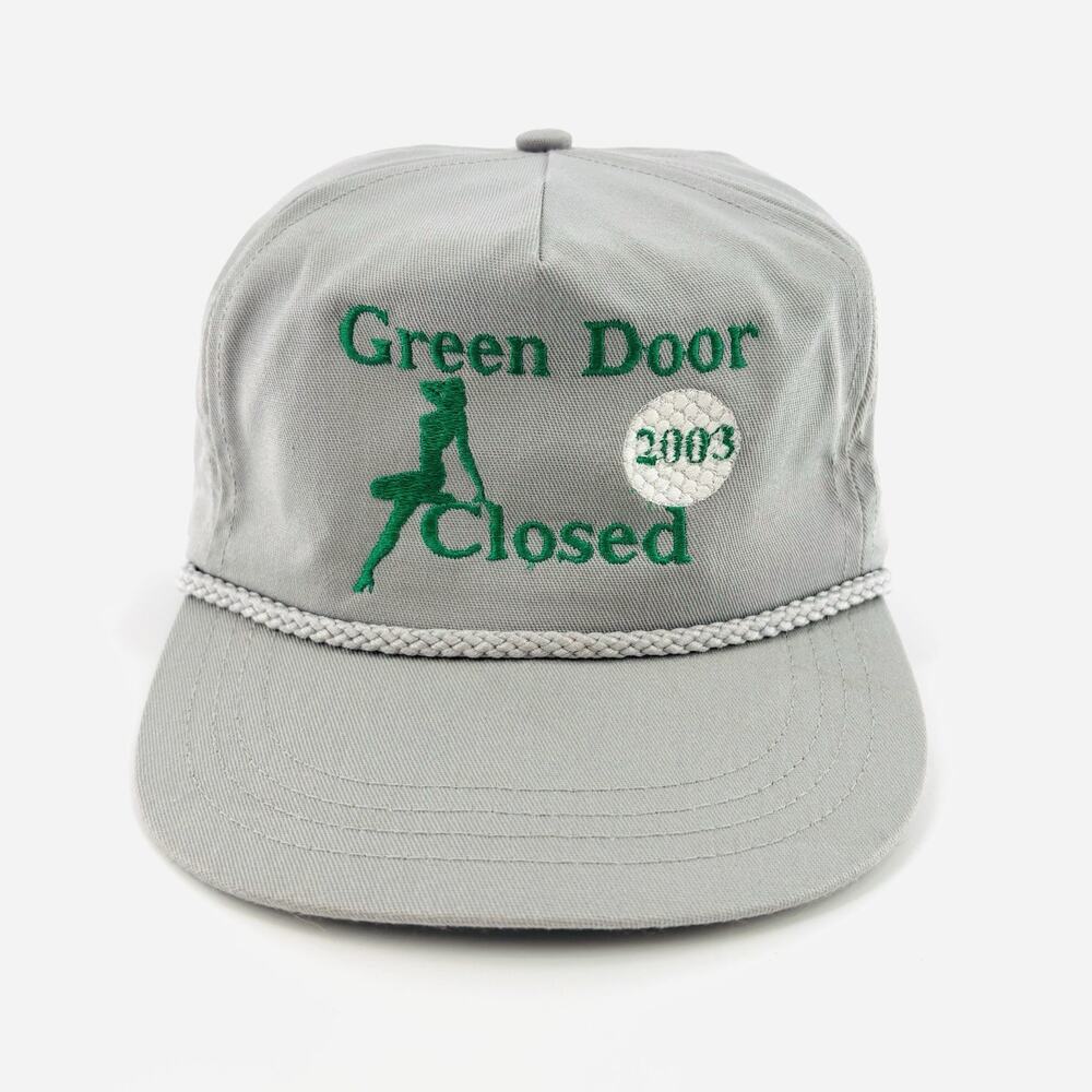 Vintage Golf Hat Cap Strapback Green Door Closed Sexy Woman Fun Loudmouth